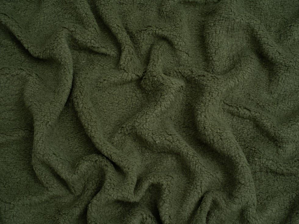 Minerva Core Range Baby Soft Sherpa Fleece Fur Fabric Bottle Green
 