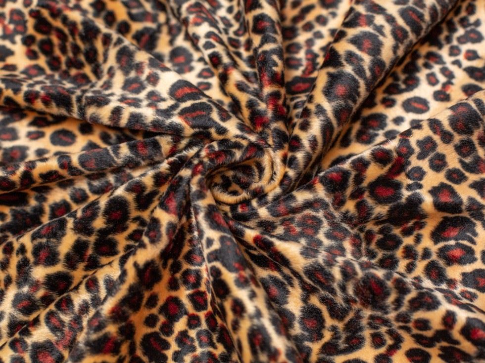 Minerva Core Range Velboa Faux Fur Fabric Leopard