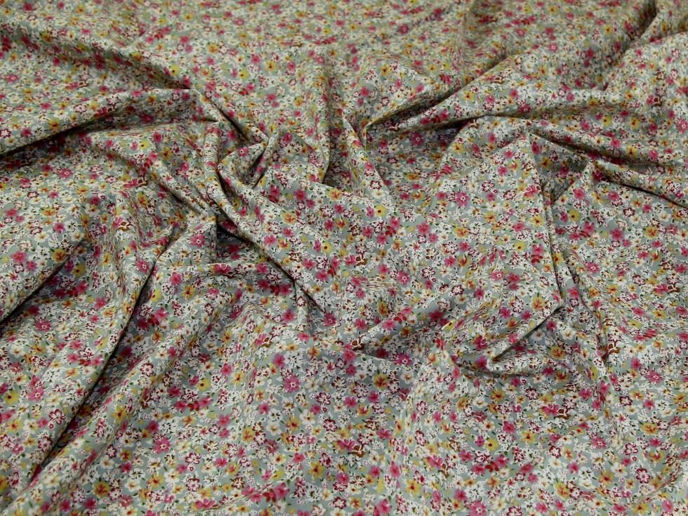 Cotton Lawn Fabric Pink & Duck Egg
 