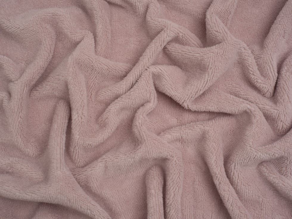 Minerva Core Range Bamboo Cotton Velvet Towelling Fabric Light Pink
 