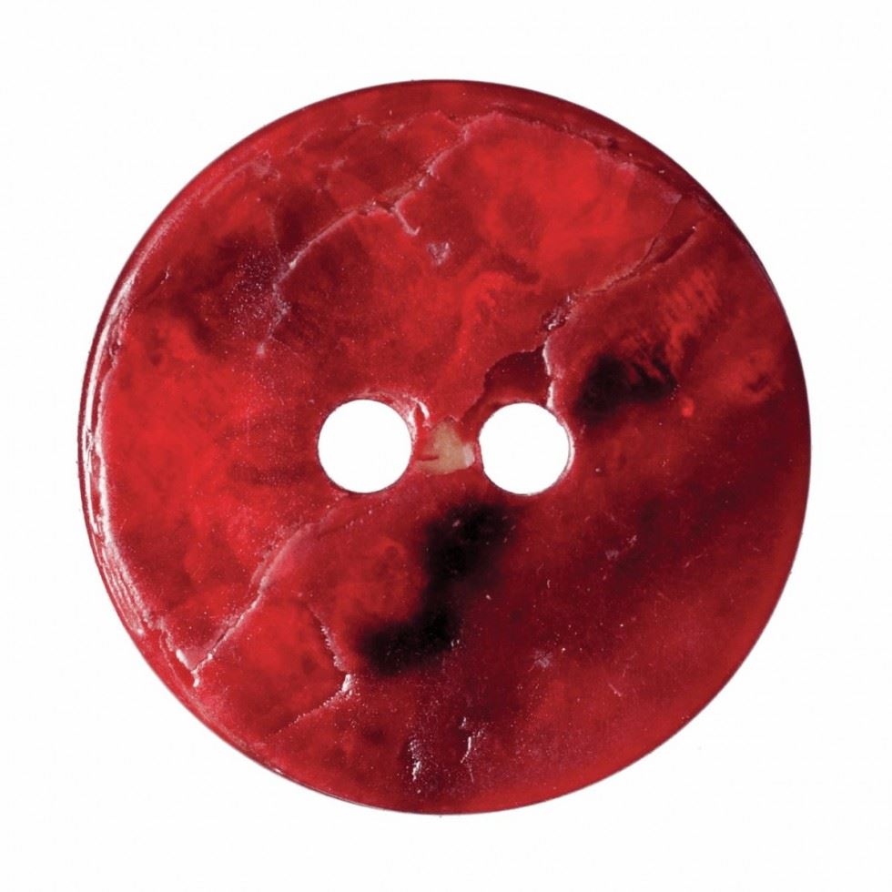 Hemline Red Round Shell Buttons