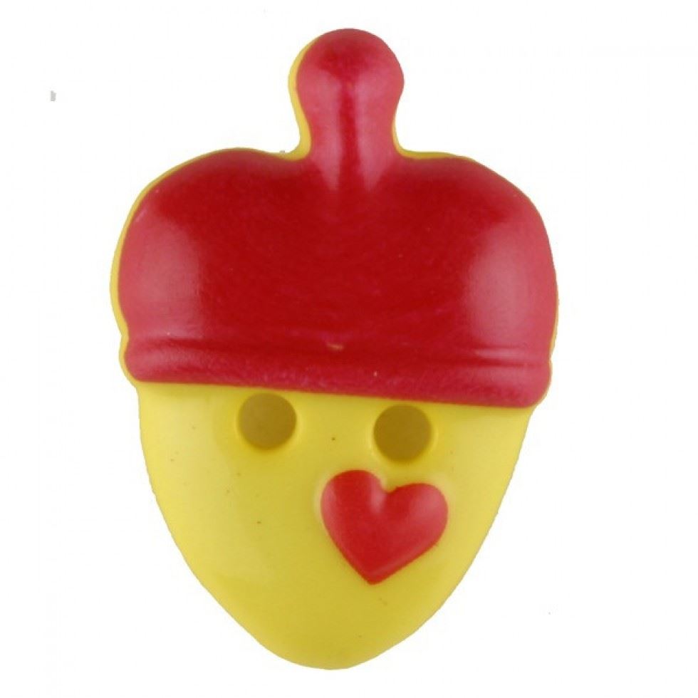 Dill Red Acorn Heart Buttons (Value Pack)