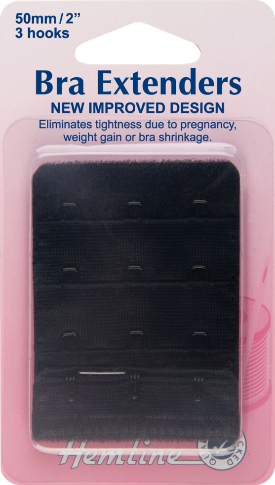 Hemline Black Bra Extenders