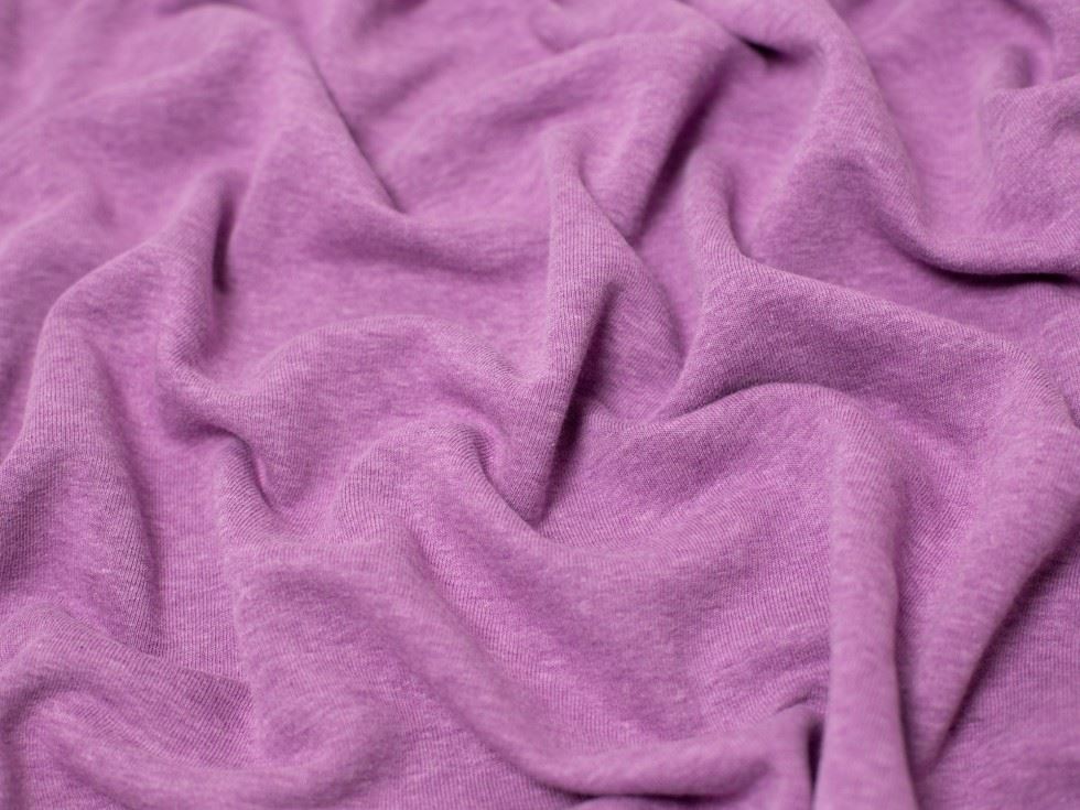 Minerva Core Range Magenta Melange Polycotton Fleece Back Sweatshirt Stretch Knit Fabric