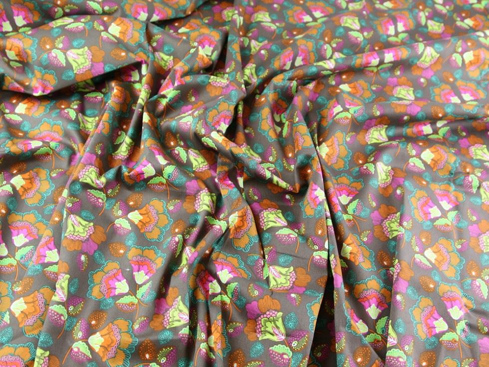 Coffee Deadstock Woven Stretch Cotton Sateen Fabric