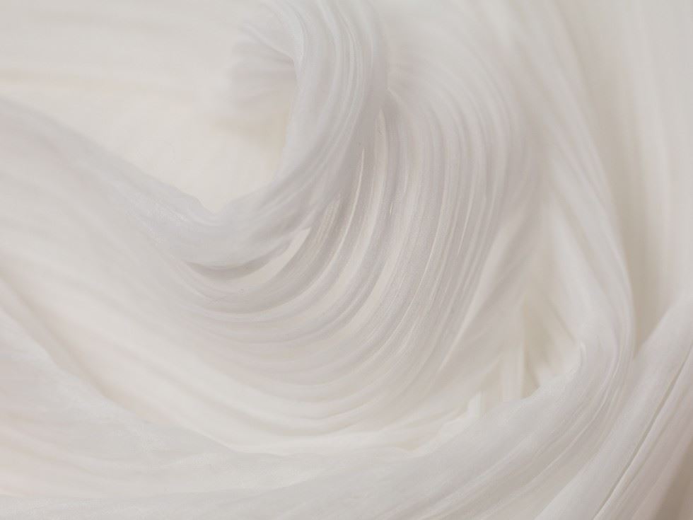 Minerva Core Range Flirtation Pleated Organza Fabric White
 