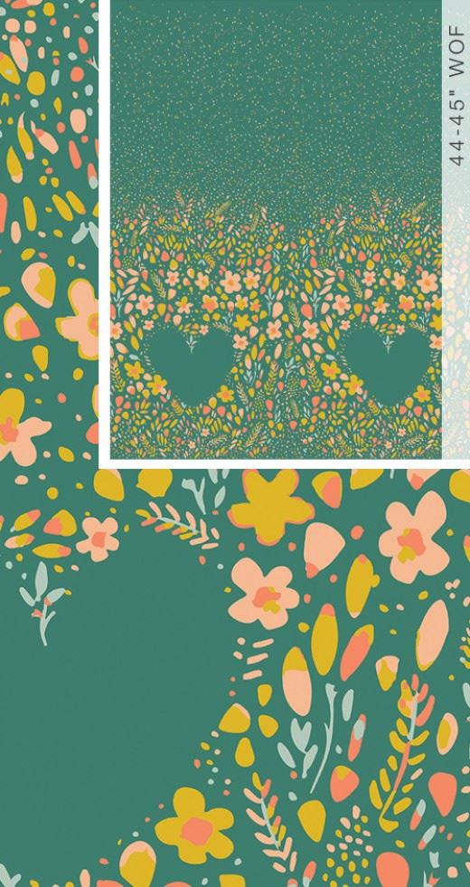 Art Gallery Fabrics Garden Dreamer 100% Cotton Poplin Fabric Love Garden Vibrant