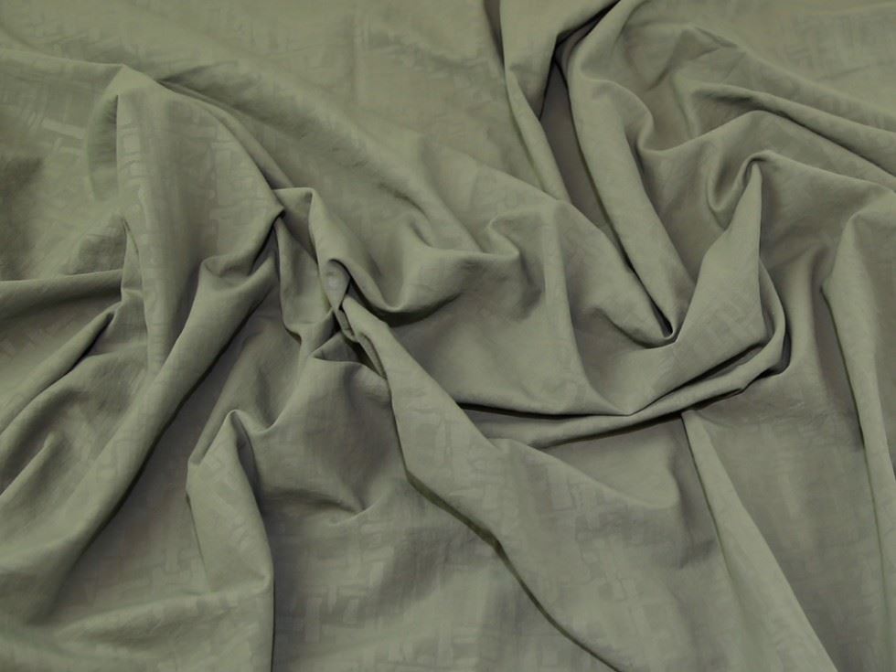 Khaki Green Deadstock Crinkle Shirting Fabric