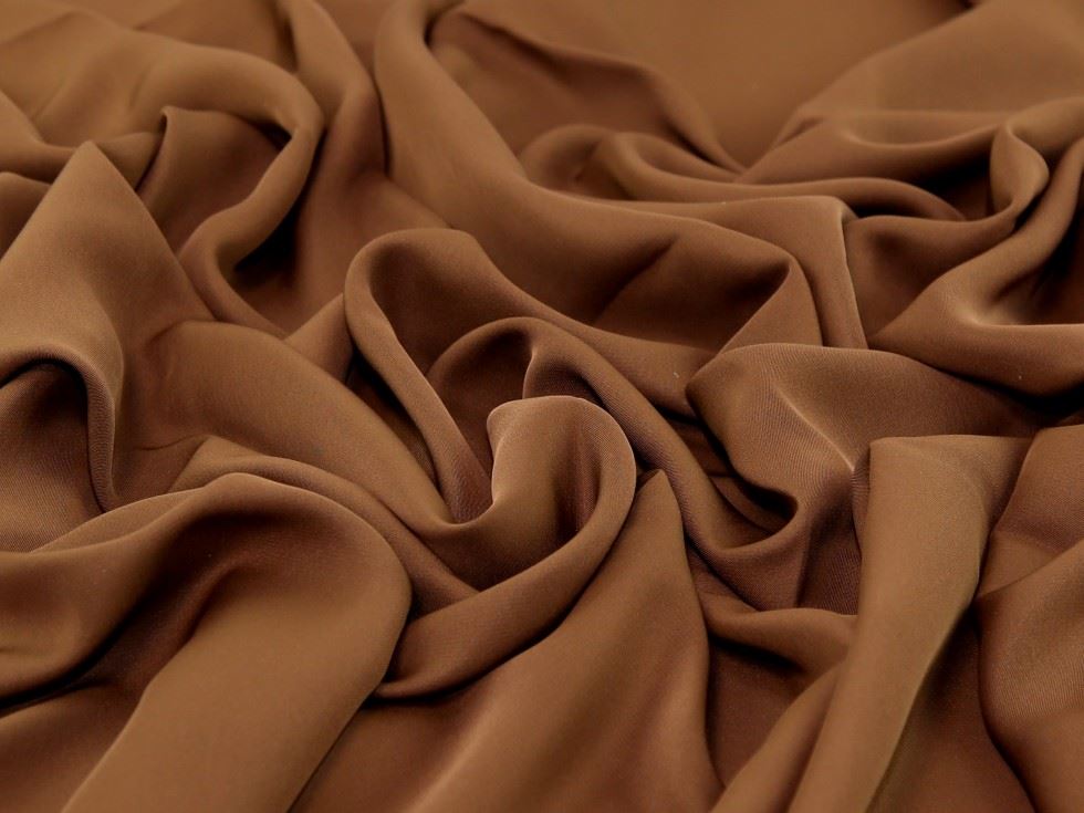 Deadstock Nida Polyester Crepe Fabric Mocha
 