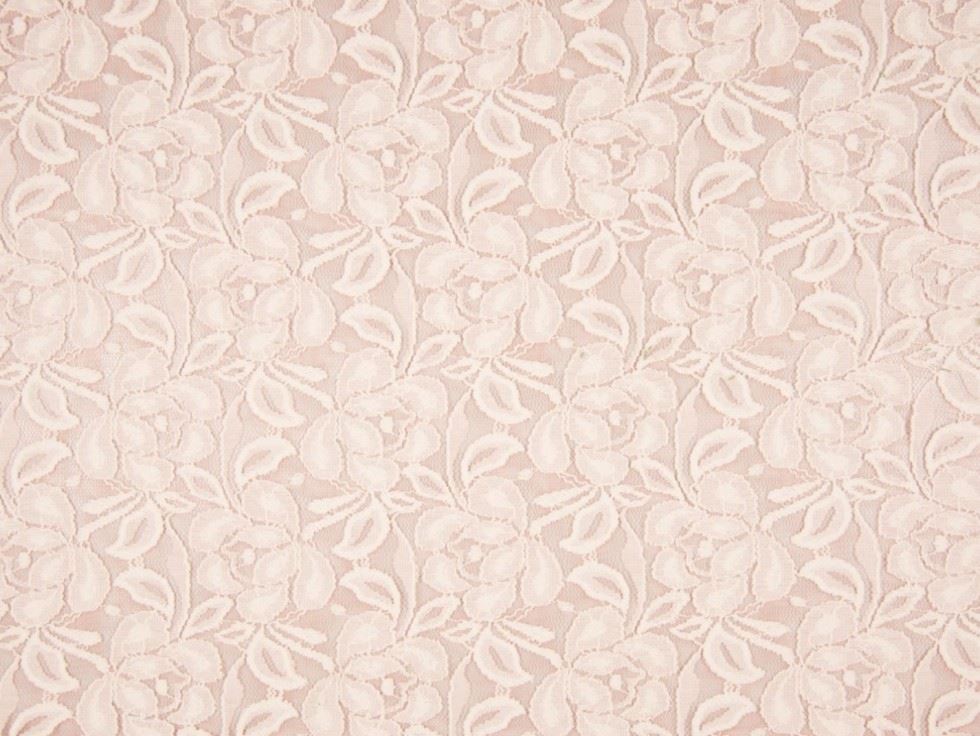 Deadstock Stretch Lace Fabric Blush
 