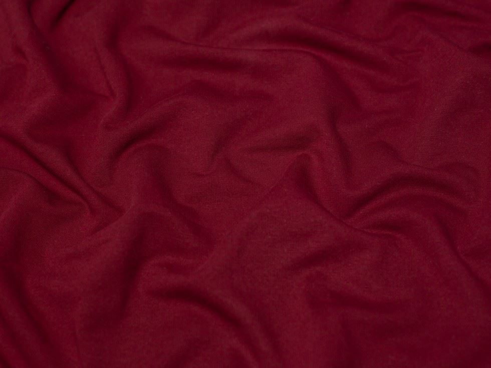 Minerva Core Range Bordeaux Cotton Fleece Back Sweatshirt Stretch Knit Fabric