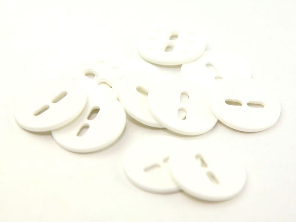 Dill White Round Matte Buttons (Value Pack)