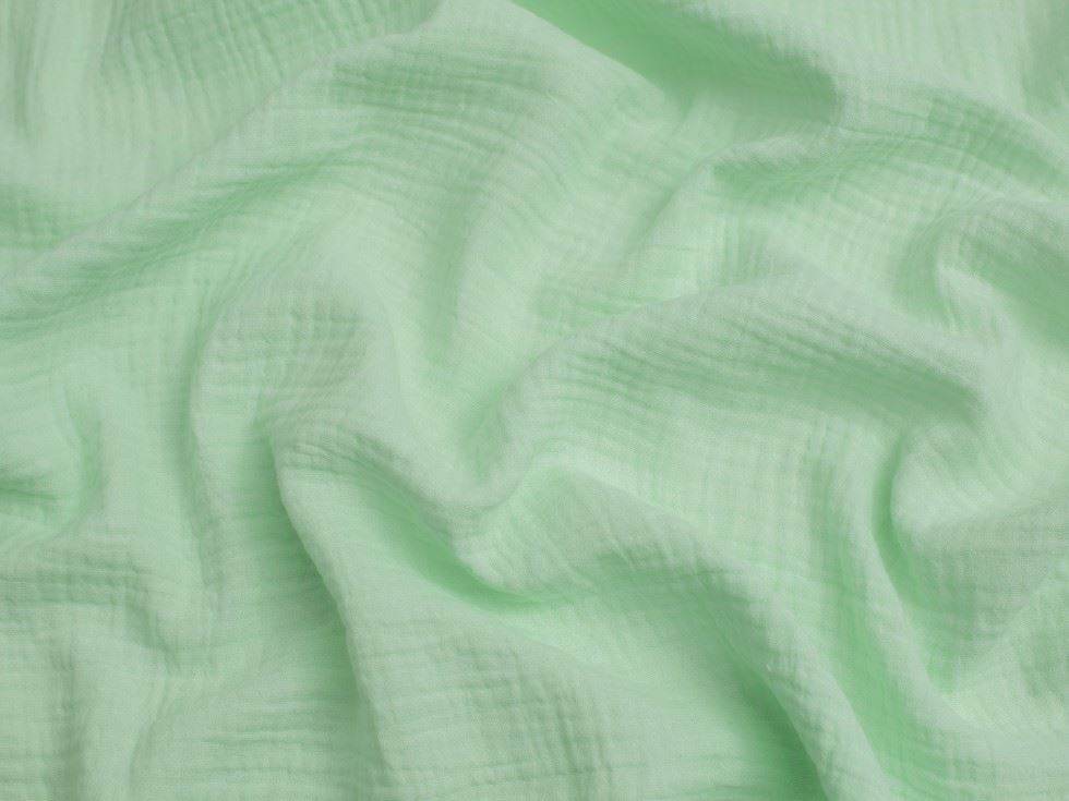 Minerva Core Range Bright Mint Cotton Double Gauze Fabric