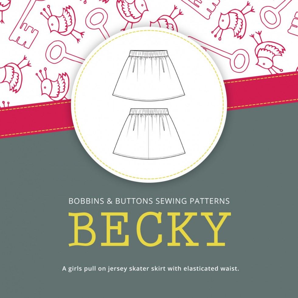 Bobbins and Buttons Paper Sewing Pattern Becky Skirt
 