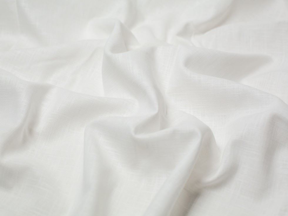 Minerva Core Range White Mill Washed 100% Linen Fabric