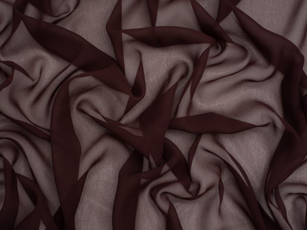 Minerva Core Range Mahogany Light Sheer Chiffon Fabric