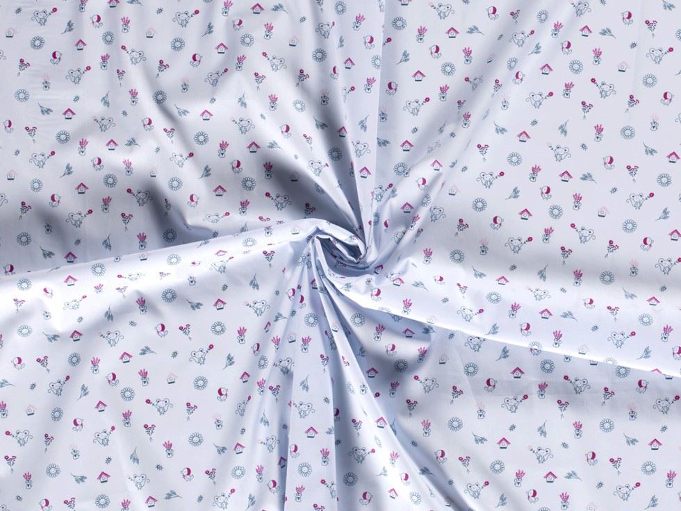 100% Cotton Poplin Fabric Blue
 