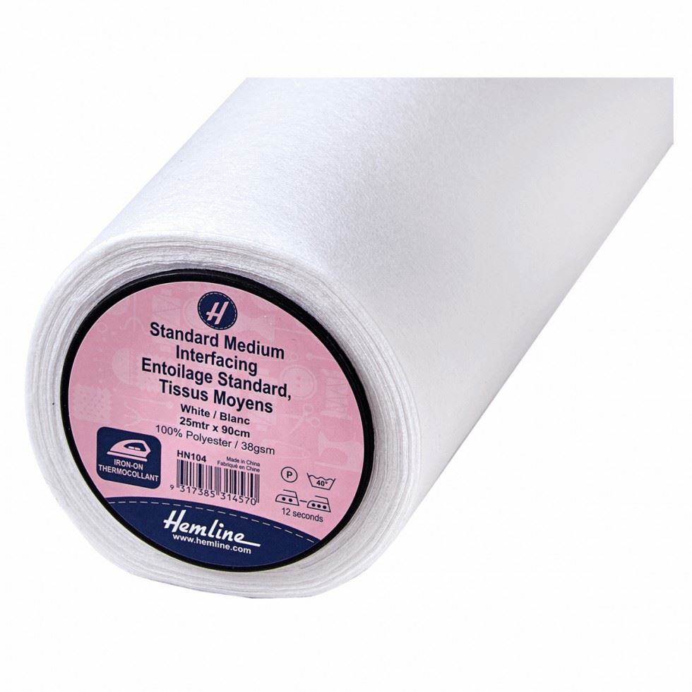 Hemline White Medium Iron On Interfacing