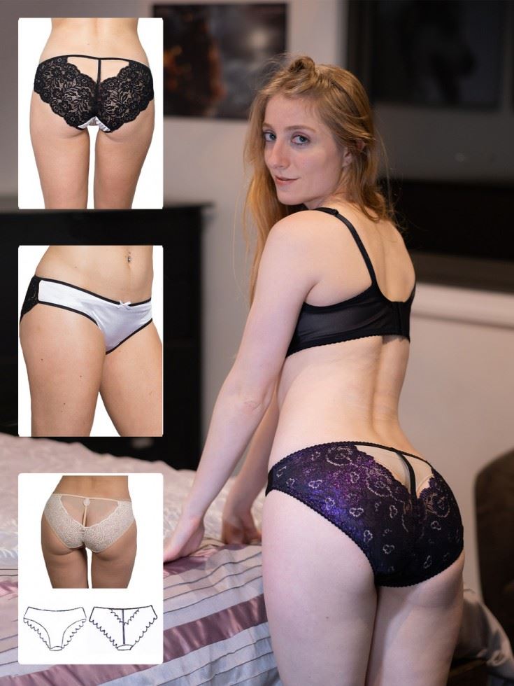 Booby Traps Paper Sewing Pattern Open Lace Back Panties
 