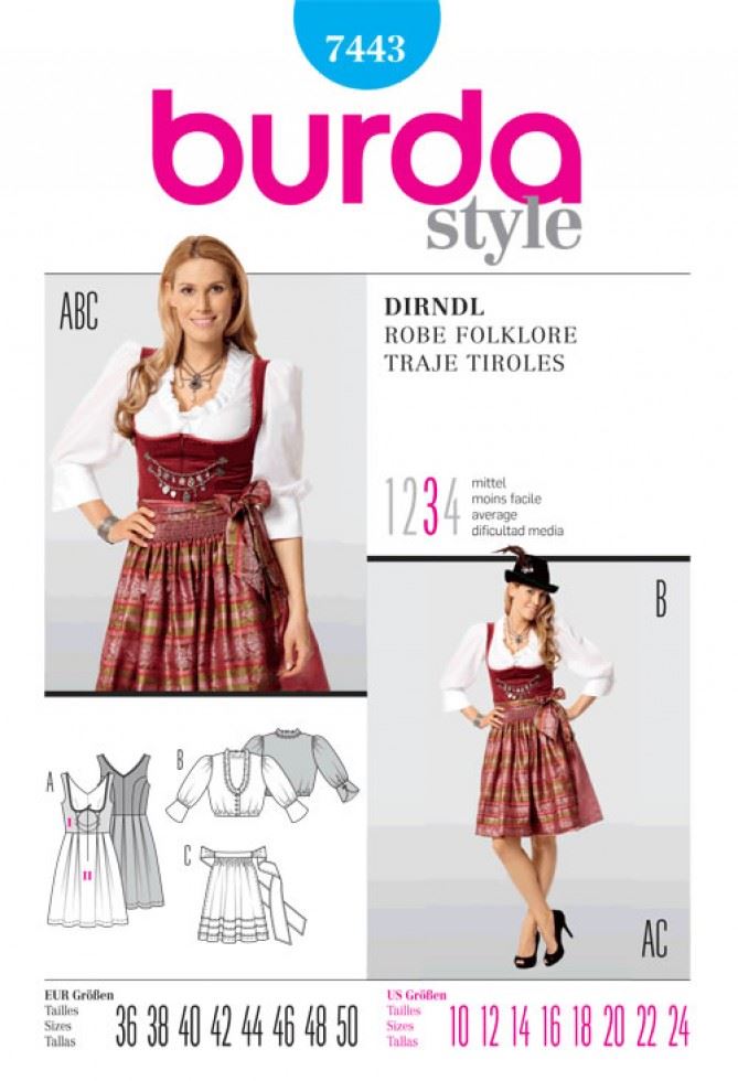 Burda Paper Sewing Pattern 7443
 