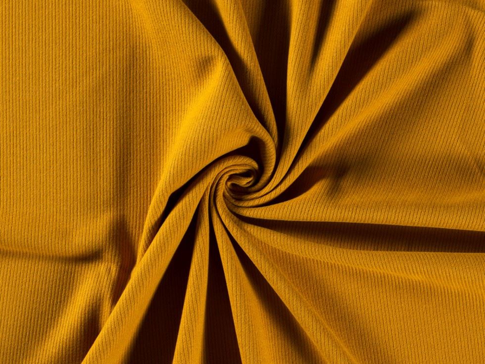 Heavy Wool Sweater Knit Stretch Fabric Ochre
 