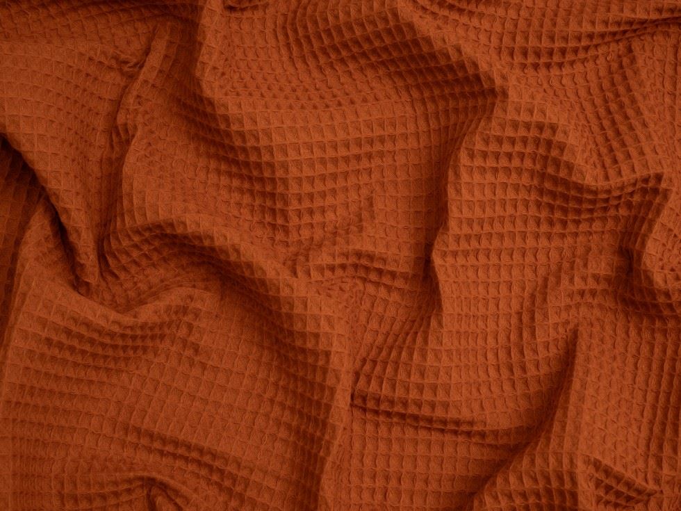 Minerva Core Range Rust Medium Cotton Waffle Fabric