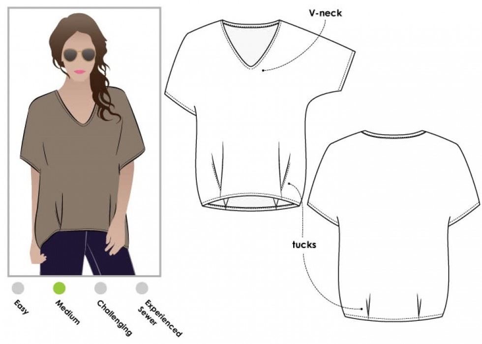 Style Arc Sewing Pattern Daphne Tunic Top