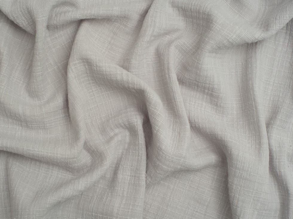 Minerva Core Range Slub Cotton Double Gauze Fabric Light Grey