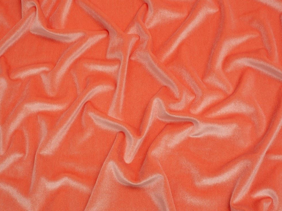 Minerva Core Range Salmon Panne Velvet Stretch Knit Fabric