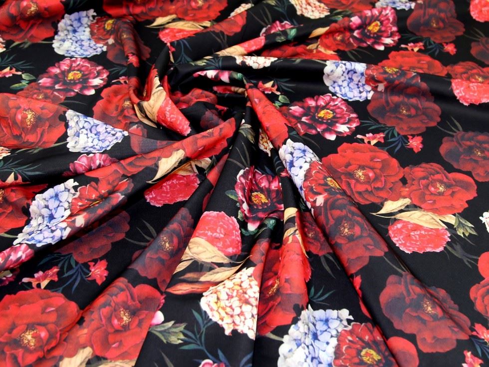 Black Deadstock Scuba Stretch Knit Fabric