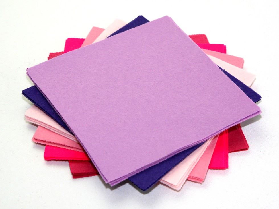 Acrylic Felt Fabric Packs Pinks & Purples