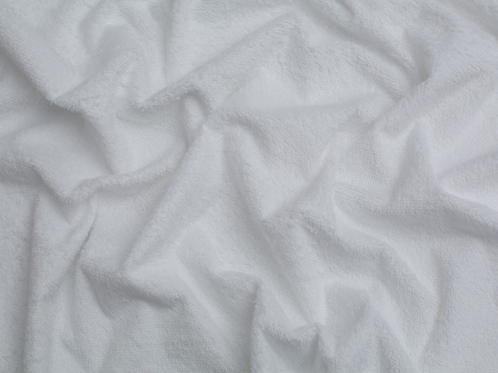 Minerva Core Range PU Backed Towelling Fabric White
 