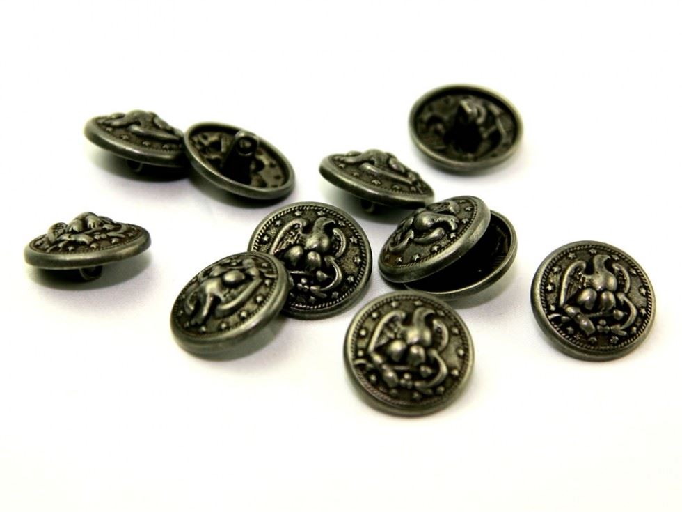 Dill Antique Silver Metal Eagle Buttons (Value Pack)
