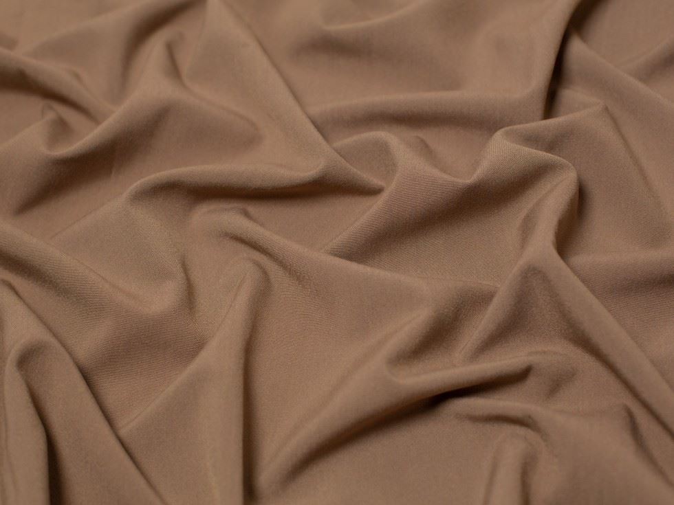 Minerva Core Range Mocha Brown Poly Viscose Stretch Woven Suiting Fabric