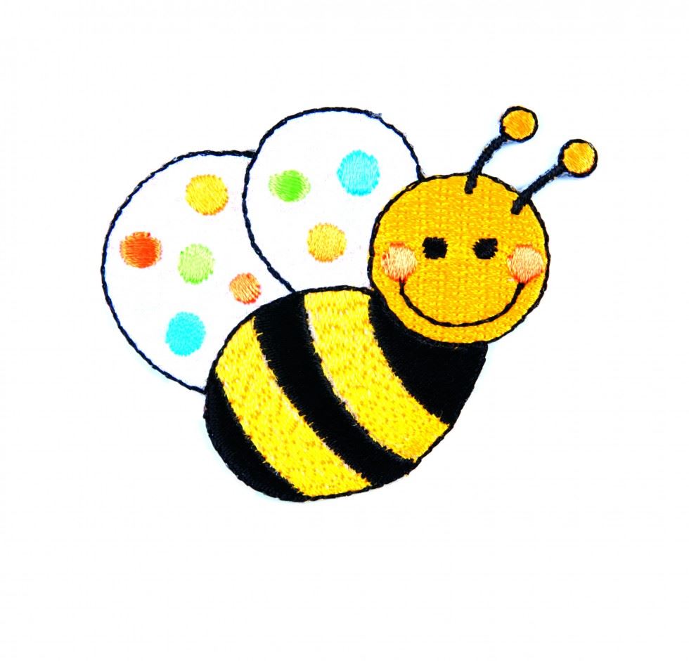 Craft Factory White Patch Motif Bumble Bee