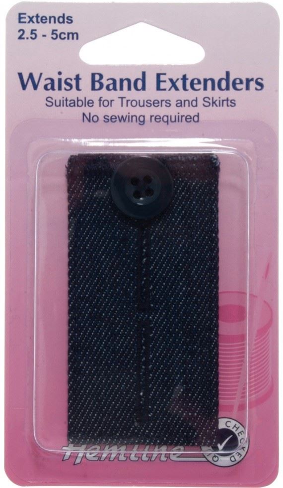 Hemline Medium Denim Blue Waistband Extender Buttons