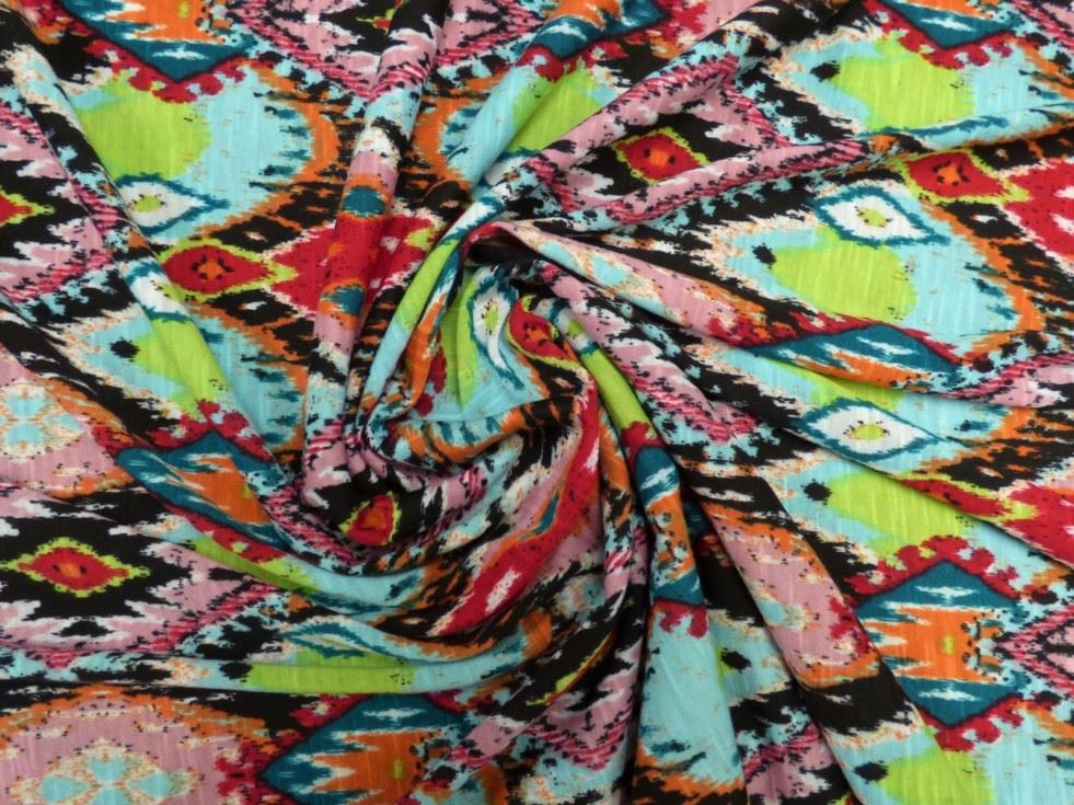 Lady Mcelroy Multicoloured Slub Sweater Knit Stretch Fabric