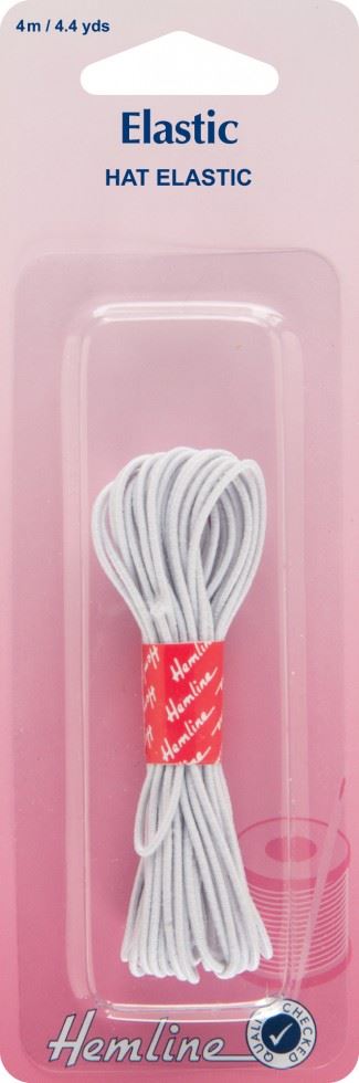 Minerva Fine Round Hat Elastic White Cotton Hemline H610