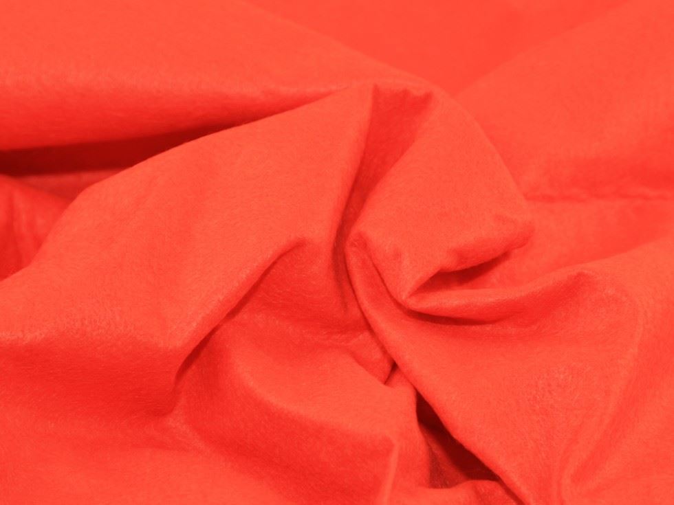 Orange Deadstock Wool Felt Fabric