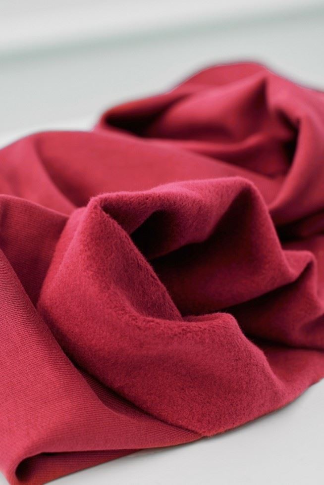 Mind The Maker Crimson Organic Fleece Back Sweatshirt Stretch Knit Fabric