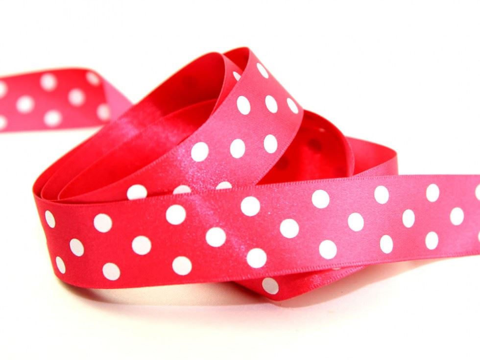Berisfords 72 Shocking Pink Polka Dot Ribbon (Value Roll)