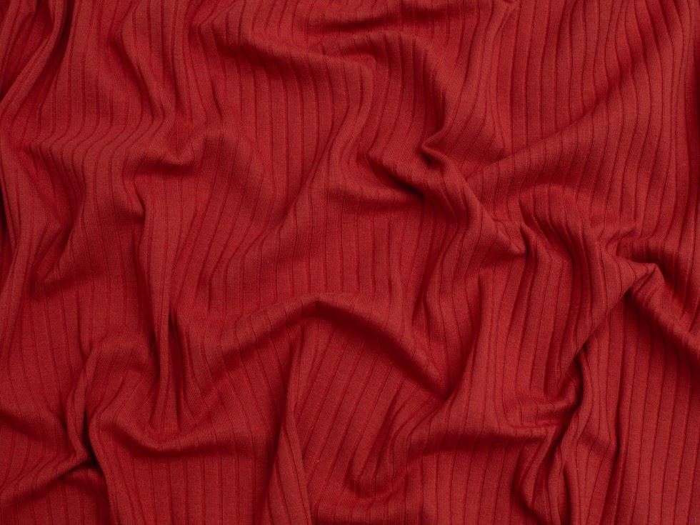 Minerva Core Range Paprika Wide Cotton Rib Stretch Knit Fabric