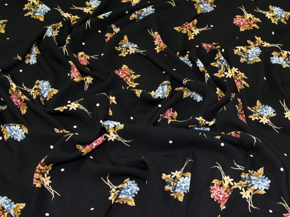 Lady Mcelroy Black Polyester Georgette Fabric