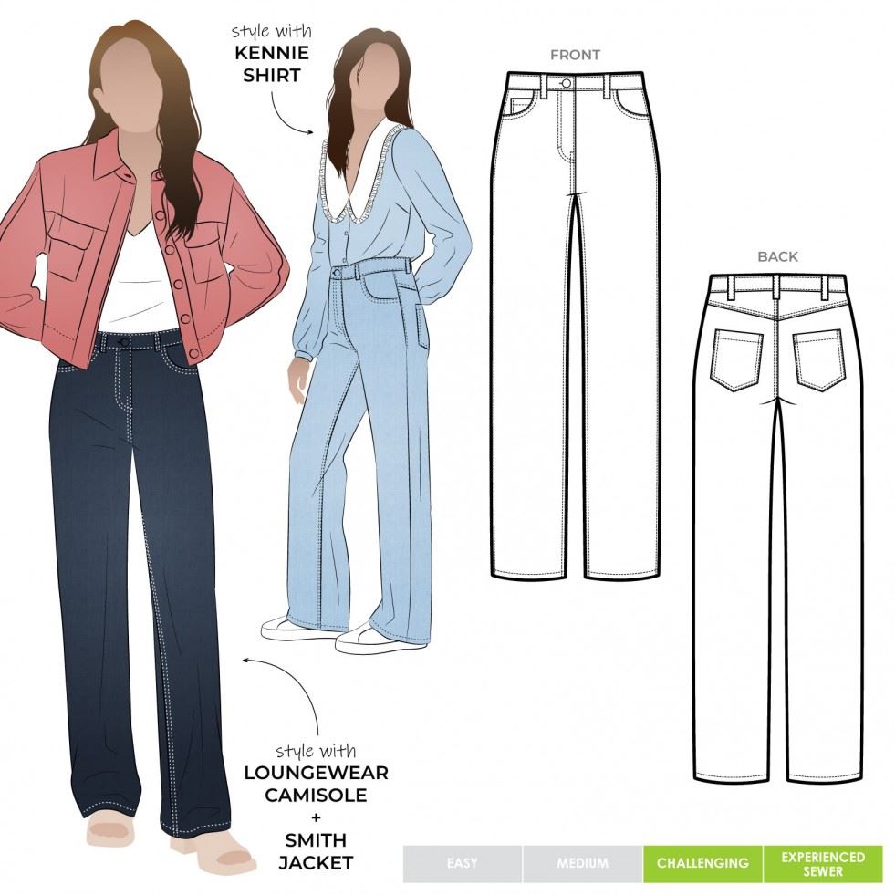 Style Arc Sewing Pattern Carlisle Jeans