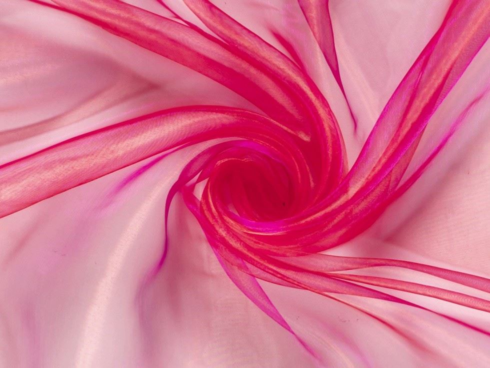 Neon Pink Sheer Organza Fabric