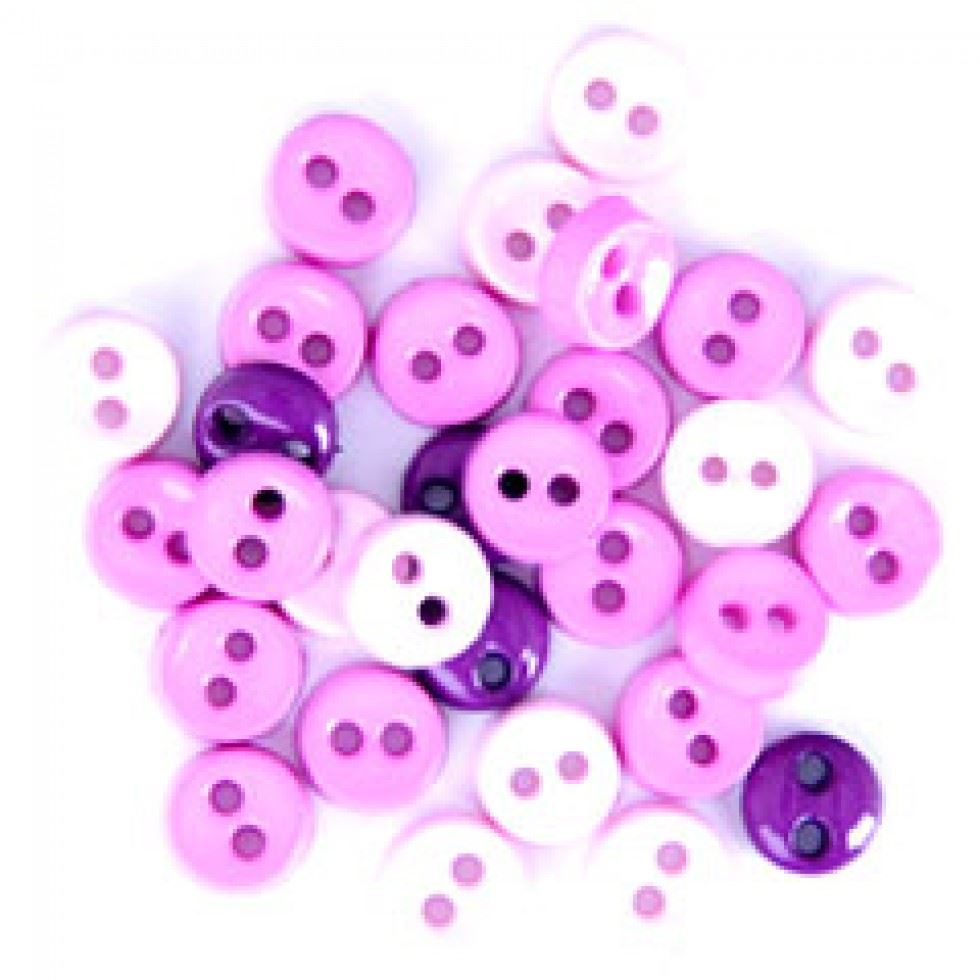 Trimits Round Miniature Buttons (Value Pack of 5) Lilac
 