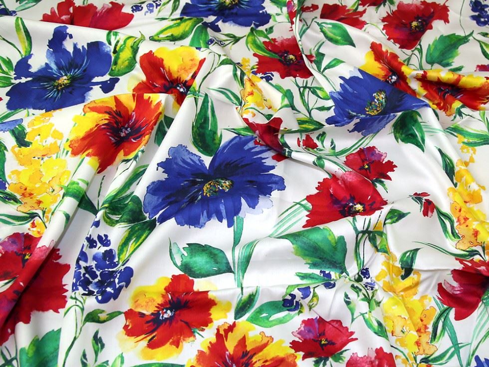 John Kaldor White Lizzano Cotton Sateen Fabric