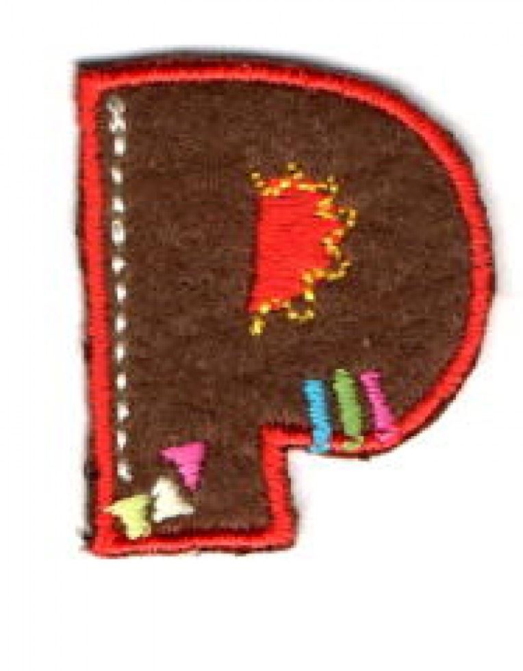 Alphabet Patch Motif Assorted Colours: Letter P