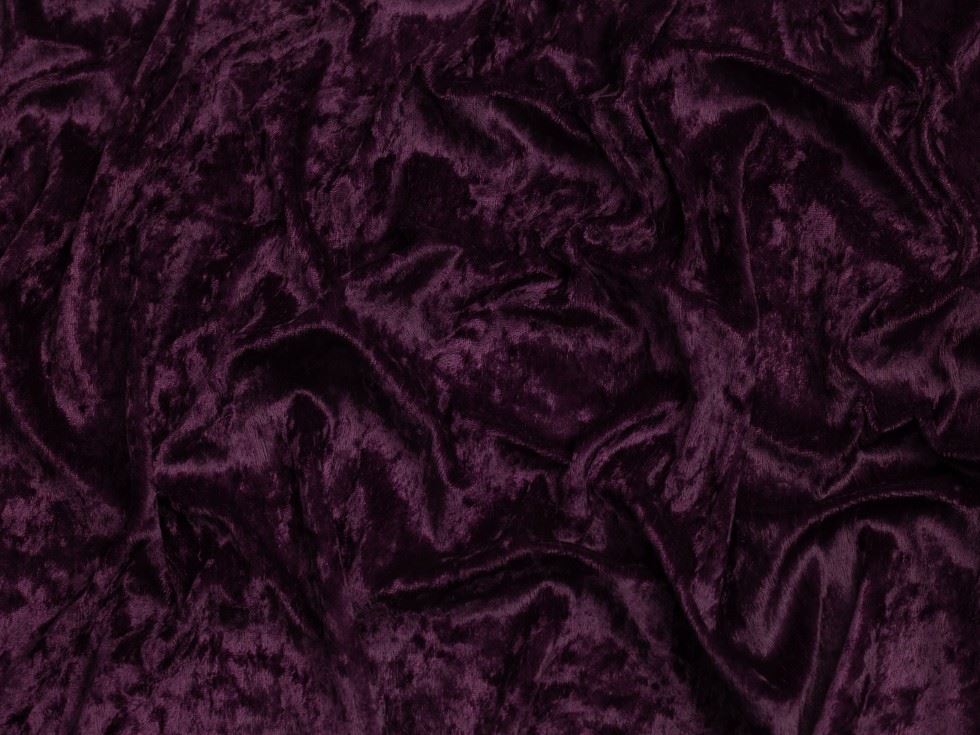 Minerva Core Range Crush Velvet Stretch Knit Fabric Aubergine