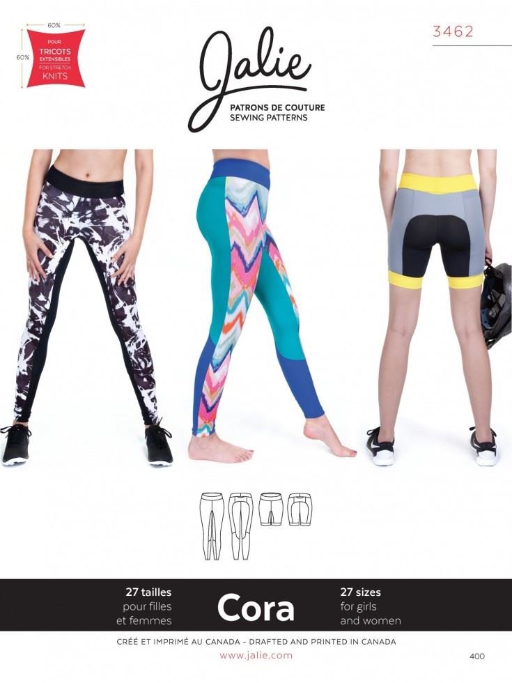 Jalie Girls Sewing Pattern 3462 Core Tights & Shorts